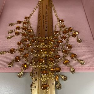 Water Fall style amber color Necklace